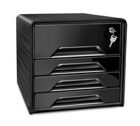 CED Cep Smoove Secure Filing Module, 4 Drawers, Black