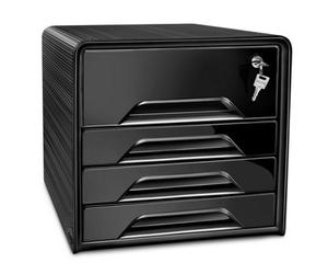 CED Cep Smoove Secure Filing Module, 4 Drawers, Black