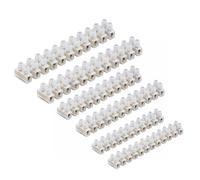 CED Electrical Connector Blocks 12 Way White Terminal Block Electrical Connector Strips 5 Sizes 3A 5A 10A 15A 30A (2x5Amp | 2x15Amp | 2x30Amp)