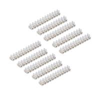 CED Electrical Connector Blocks 12 Way White Terminal Block Electrical Connector Strips 5 Sizes 3A 5A 10A 15A 30A (10x30Amp)