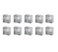 CED Single/Double Flush Electrical Metal Socket/Switch Back Boxes 25mm 35mm 45mm Wall Pattress (10, 1 Gang 35mm)