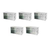 CED Single/Double Flush Electrical Metal Socket/Switch Back Boxes 25mm 35mm 45mm Wall Pattress (5, 2 Gang 35mm)