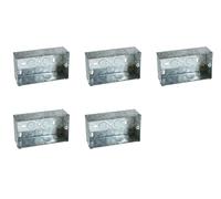 CED Single/Double Flush Metal Electrical Socket/Switch Back Boxes 25mm, 35mm, 45mm Wall Pattress (2 Gang, 45mm, Push Button, ON-ON Operation, IP65 Rated)