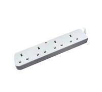 CED TS4513F Extension Lead, 4-Way, 13 A, 5 m, White