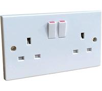 CED White Double Socket 2-Gang Plug Electric Wall Switched BS CE ROHS Compliance 13 Amp x10