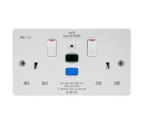 Ced Wrcdssk2 Axiom Rcd Switched Socket Passive / Latching Flush 2 Gang 13A (White)