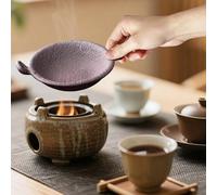 Cedar and Zen Aromatherapy Burner, Ceramic Essential Oil Wax Melt Burner with Incense Holder, Teapot Warmer & Tea Light Candle Holder for Home Office Meditation and Relaxation (B, Toasted tea saucer)