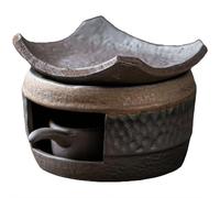 Cedar And Zen Burner, Cedar And Zen Aromatherapy Burner with Candle Holder & Heat-Resistant Dry-Burning Tile for Home Office (Hammered-Pattern Tea Roaster)