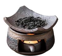 Cedar and Zen Ceramic Oil Burner,Teapot Warmer, Handmade Aromatherapy Herb Stove with Tealight Holder, Essential Wax Melt Heater for Home Meditation & Relaxation (A)