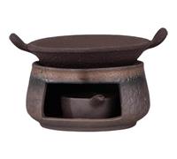 Cedar and Zen Ceramic Oil Burner,Teapot Warmer, Handmade Aromatherapy Herb Stove with Tealight Holder, Essential Wax Melt Heater for Home Meditation & Relaxation (B)