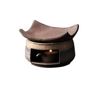 Cedar and Zen Herb Burner, Handmade Ceramic Aromatherapy Stove Essential Oil Burner & Wax Warmer, Ceramic Tea Stove Warmer Set, Versatile Teapot Warmer Tealight Candle Holder For Tea Lovers (A)