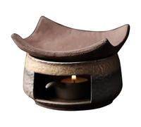 Cedar and Zen Herb Burner, Wax Melt Burners, Ceramic Aromatherapy Stove Essential Oil Burner, Tea Light Candle Holders Teapot Warmer for Relaxation,Cedar and Zen Incense Burner Kit for Home Office (A)