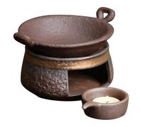 Cedar and Zen Herb Burner, Wax Melt Burners, Ceramic Aromatherapy Stove Essential Oil Burner, Tea Light Candle Holders Teapot Warmer for Relaxation,Cedar and Zen Incense Burner Kit for Home Office (B)