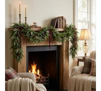 Cedar Artificial Christmas Garland 180cm, for Home Decor | flexible lightweight plastic, washable & colorfast. Ideal for fireplace, stair, door, indoor & outdoor Christmas decoration.