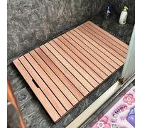 Cedar Bath Mat for Inside Shower, 13-50 Inch Custom Sizes Bathroom Anti Slip Mat, Small Large Wooden Sauna Mat, Slat Floor Mat for Tub Spa Outdoor Pool(26x47in(66x119cm))