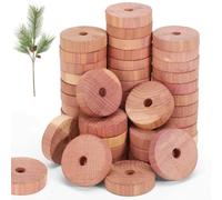 Cedar Blocks, 24 Pcs Cedar Wood Rings, Cedar Wood Blocks Cedar Moth Repellent Moth Repellent Cedar Rings for Clothes Wardrobe Drawer Shoe Cabinets Car Interiors & Kitchen Freshener