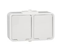 CEDAR NT230H01 Double Surface Socket, Earthed, IP44, White