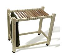 Cedar Elements Solid Pine Trouser Hangers with Wheels (Heavy Duty with 16 Red Cedar Hanging Rods) Unfinished