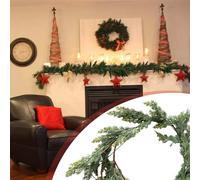 Cedar Garland - 6.5/9ft Artificial Norfolk Pine Garland for Table, Wall, Mantle, Indoor and Outdoor