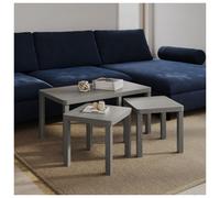 Urbn-Living Urbnliving Wooden Nesting Stacking Cedar Grey Color Coffee Side Centre Tables Living Room Furniture, Set Of 3