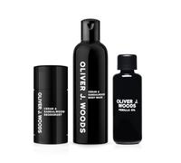 Cedar & Sandalwood Men’s Grooming Bundle - OJW Deodorant Stick, Hydrating Body Wash & Multi-Use Perilla Oil for Skin, Hair & Beard Care