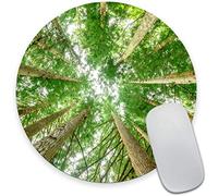 Cedar Tree Forest Mouse Pad, Nature Mouse Pad, Round Gaming Mouse Mat Waterproof Circular Small Mouse Pad Non-Slip Rubber MousePads for Office Home Laptop Travel