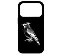 Cedar Waxwing Bird Line Art Ornithology Design Case for iPhone 17 Pro