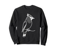 Cedar Waxwing Bird Line Art Ornithology Drawing Sweatshirt