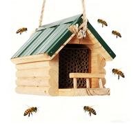 Cedar Wood Bee House for Garden Outside, Cardboard Bee House Nesting Tubes - 6" Long X 5/16" Diameter Tube for Mason Solitary Bees