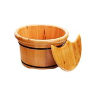Cedar Wood Foot Spa Barrel - Solid Wooden Soaking Tub with Lid Relaxing Foot Wash Basin for Home Spa Therapeutic Foot Bath Experience Perfect for Self-Care