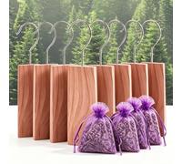 Cedar Wood Hanging Blocks Natural Moth Repellent for Wardrobe 8 Blocks 4Lav