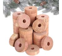 Cedar Wood Rings, 30 pcs Cedar Blocks, Natural Moth Repellent, Moth Protection Rings for Hangers Wardrobes Clothes Storage Drawer Shoe Cabinets
