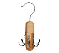 Cedar Wood Tie And Belt Hanger, 6 Chrome Hooks With Swivel Design For Easy Access, Natural Anti-Moth Cedar Premier Housewares Natural One Size