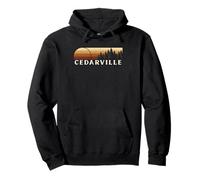 Cedarville, MI Vintage Evergreen Sunset Eighties Retro Pullover Hoodie