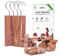 Cedarwood Moth Repellent for Wardrobes, 56 Pcs 100% Natural Cedar Wood Discs, Cedar Wood Rings & Cedar Moth Balls for Storage Box, Drawers, Wardrobe Storage & Clothes, Ideal Moth Killer & Freshener