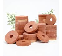 Cedarwood Moth Repellent for Wardrobes and Drawers - 48 Pcs 100% Natural Cedar Rings Moth Repellent for Clothes, Wardrobe Storage, & Pantry - Ideal Moth Killer & Insect Repellent Cedar Wood Rings