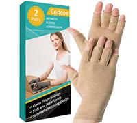 Cedcoe 2 Pairs Arthritis Compression Gloves for Rheumatoid Arthritis Relief, coffee, M
