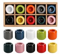 Cedilis 10pcs Ceramic Candle Holder, 1.7 cm Hole Mini Candle Holder, Assorted Color Ritual Spell Candle Holder, Perfect for Spells, Altar