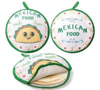 Cedilis 3 Pack Microwaveable Tortilla Warmer Pouch, 12 Inch/30 cm Insulated Fabric Tortilla Warmer, Keeps Warm for Corn Flour Taco Tortillas Bread