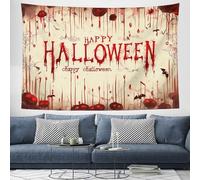 CEDNXOER Blood Splatter Tapestry Wall Hanging 180×230cm Shabby Spider Webs Home Decor Wall Hanging Art,Hippie Halloween Terror Aesthetic Decor Bedroom Living Room Dorm, Beige