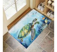 CEDNXOER Door Mat Indoor 80x120 cm, Non-Slip Dirt Trapper Door Mat, Machine Washable Sea Turtles Low Profile Entrance Rug, Underwater World Soft Inside Floor Carpet for Entryway