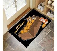 CEDNXOER Door Mats Indoor 40x60 cm, Cartoon Chicken Nuggets Machine Washable Low Profile Doormat, Abstract Cat Absorbent Non Slip Floor Mat, Welcome Entrance Doormats, Black Rug