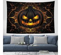 CEDNXOER Fantasy Pumpkin Tapestry Wall Hanging 130×150cm Gothic Floral Home Decor Wall Hanging Art,Hippie Halloween Terror Aesthetic Decor Bedroom Living Room Dorm, Black