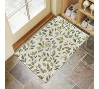 CEDNXOER Grey Door Mats Indoor, Elegant Leaves Front Door Mat, Simple Plant Machine Washable Mat, 80x120 cm Super Soft Non Slip Doormat, Absorbent Floor Mats Heavy Duty Entrance Rug