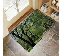 CEDNXOER Indoor Doormats, 50x80 cm Door Mat Non Slip Backing, Forest Leaves Dirt Trapper Mat Nature Plants Absorbent Doormat for Entrance,Inside,Kitchen,Front Back Door Green