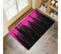 CEDNXOER Modern Stripes Indoor Washable Dirt Trapper Non Slip Entrance Rug, 90x150 cm Absorbent Thin Low Profile Doormat, Pink Inside Floor Mat, Abstract Paint Graffiti Carpet for Front Back Door