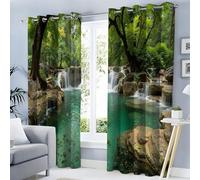 CEDNXOER Mysterious Nature Curtains Eyelet Soft Thermal Insulated Blackout Curtains Dense Tropical Rainforest Pattern Ring Top Window Drapes for Bedroom Living Room 90 x 90 Inch Drop 2 Panels