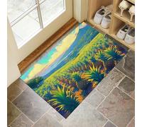 CEDNXOER Non Slip Door Mat Indoor 80x120 cm, Pineapple Fields In Hawaii Entrance Floor Mats, Abstract Fruit Washable Absorbent Dirt Trapper, Low Profile Doormats for Front Door Kitchen Bedroom Green
