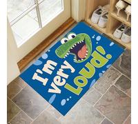 CEDNXOER Non-Slip Door Mat Indoor, Cute Crocodile Machine Washable Entrance Rug, Cartoon Animals Soft Inside Floor Mat for Entryway, 45x75 cm Front Back Door Mat for Kitchen Bedroom Blue