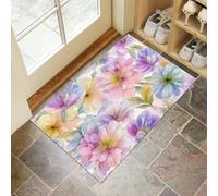 CEDNXOER Pink Door Mats Indoor, Abstract Petals Front Door Mat, Flowers Plants Machine Washable Mat, 50x70 cm Super Soft Non Slip Doormat, Absorbent Floor Mats Heavy Duty Entrance Rug